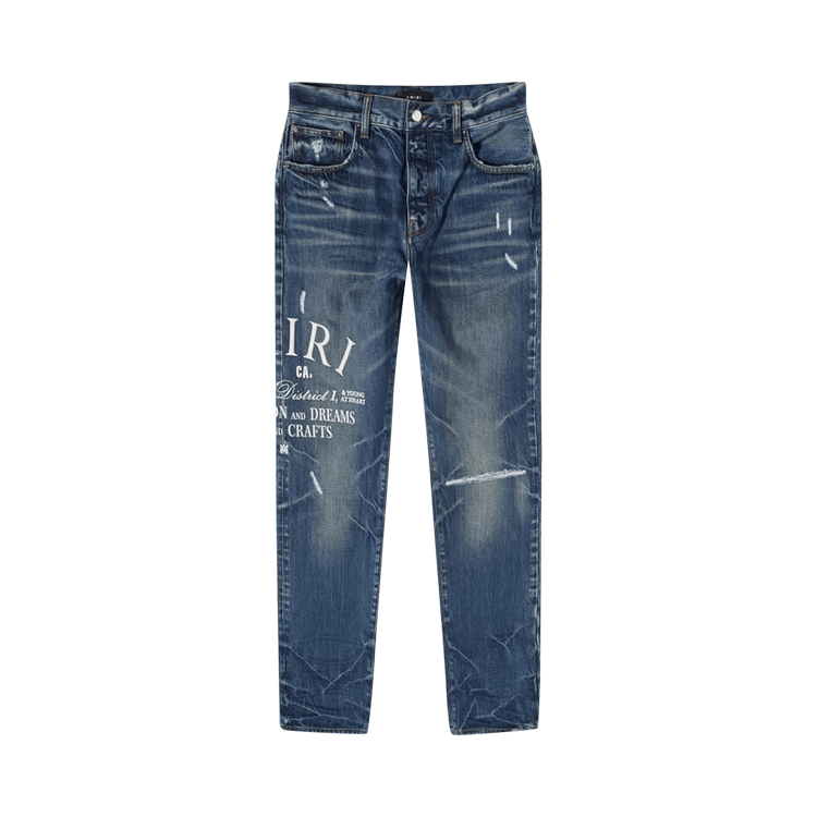 Amiri Arts District Embroidered Jeans "River Indigo"