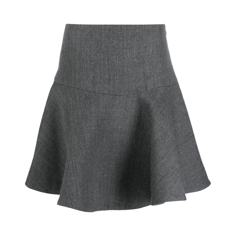 Jil Sander Diagonal Splittable Melange Wool Skirt "Grey"