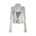 Rabanne Sequin Embellished Top "Silver"