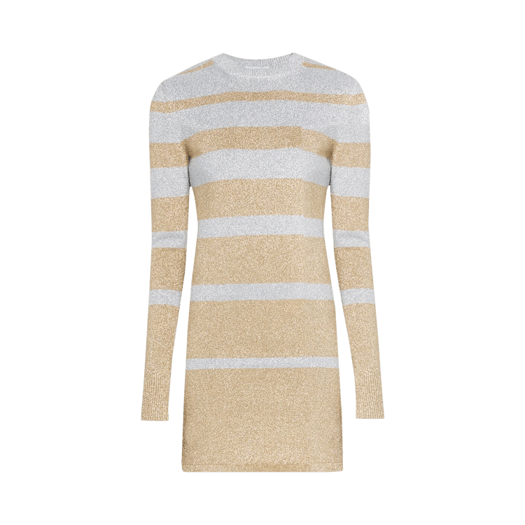 Rabanne Lurex Striped Dress "Gold/Silver"