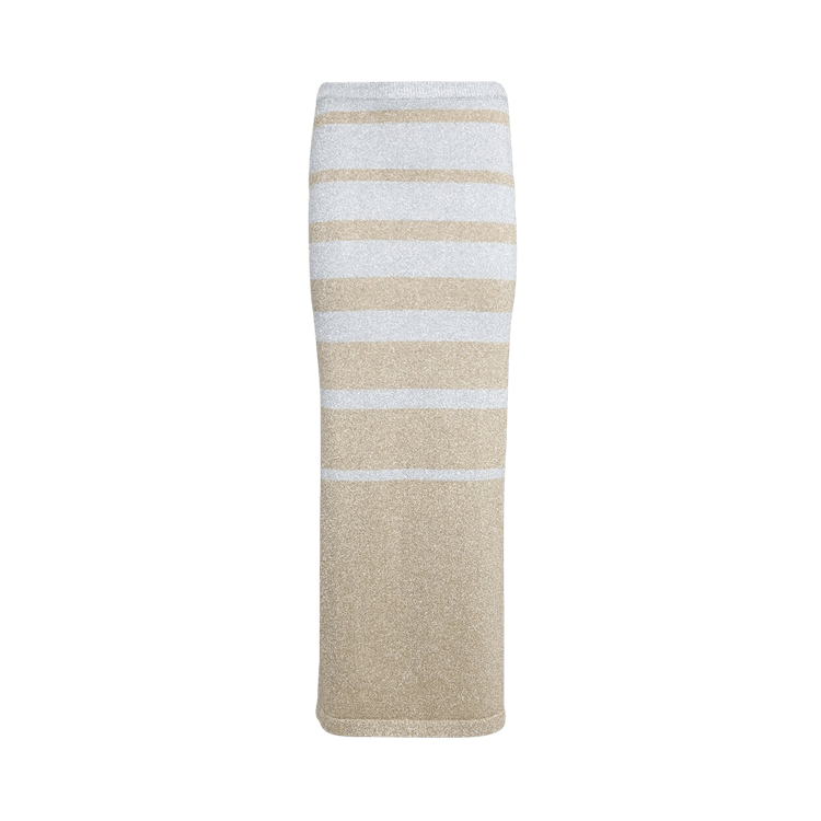 Rabanne Lurex Striped Maxi Skirt "Gold/Silver"