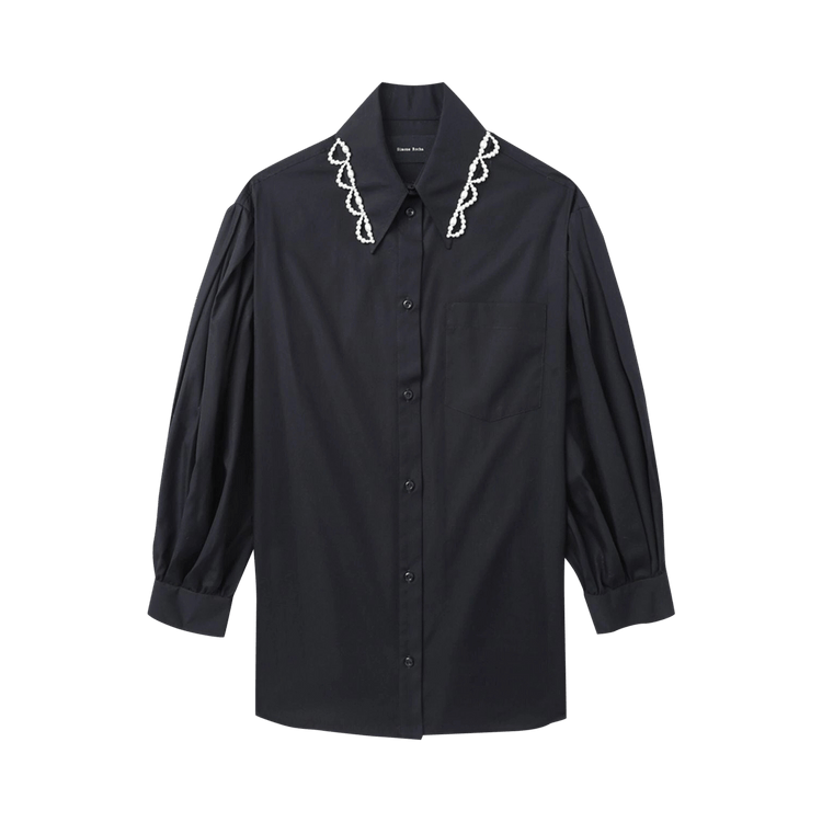 Simone Rocha Classic Puff Sleeve Shirt "Black/Pearl/Clear"
