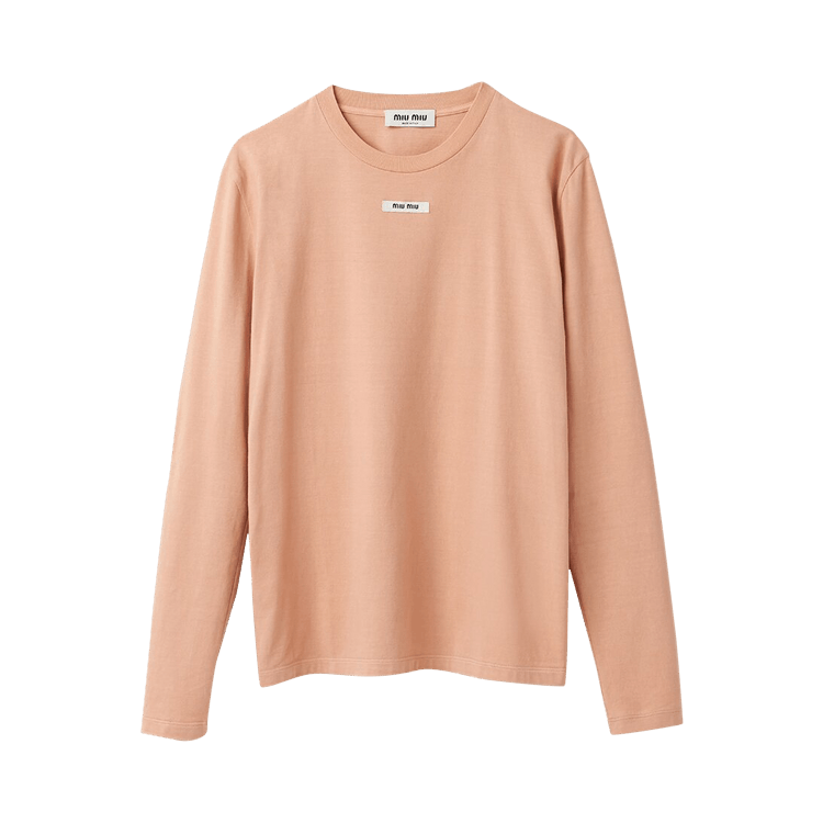 Miu Miu Jersey Long-Sleeve T-Shirt "Cipria"