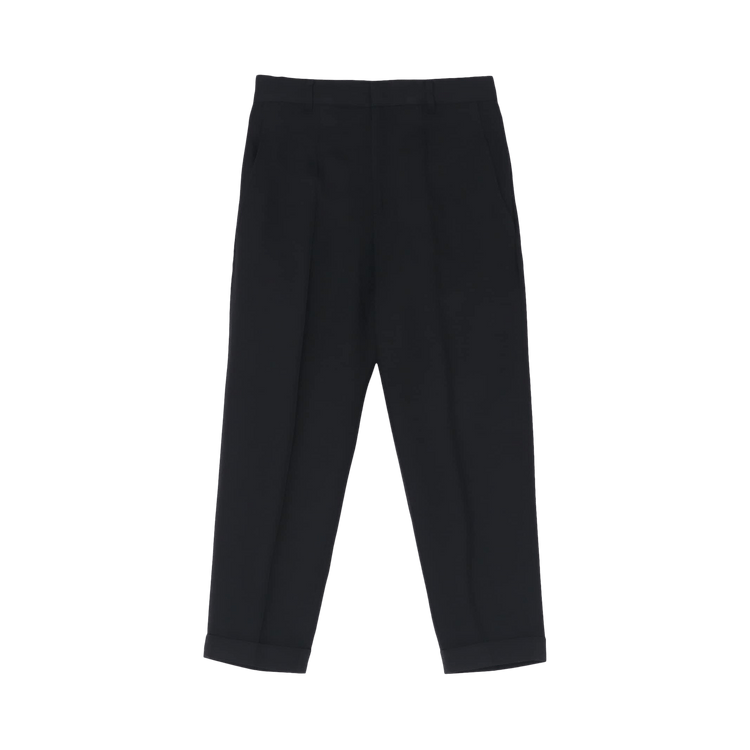 Yohji Yamamoto Gabardine Pants With Cuffed Hems "Black"