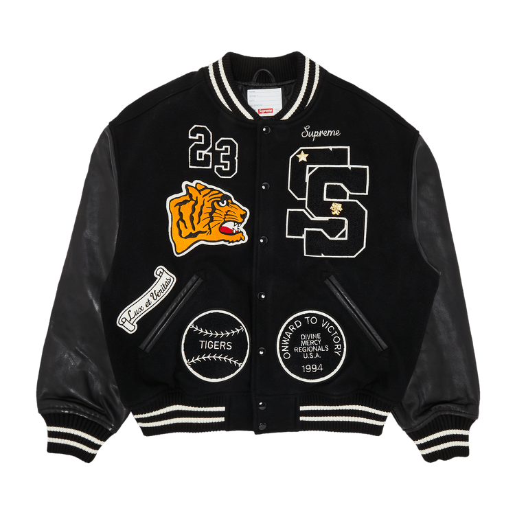 Supreme Tiger Varsity Jacket "Black"
