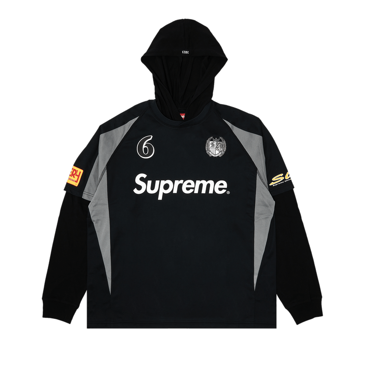 Supreme Hooded Soccer Jersey "Black"