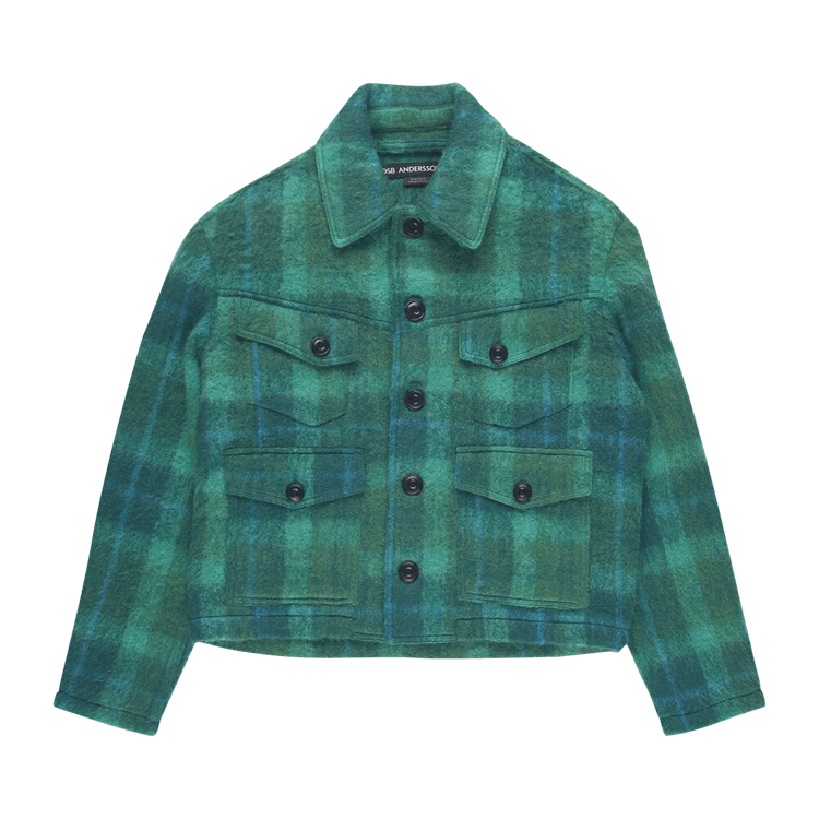 Andersson Bell Toulouse Wool Trucker Jacket "Green/Blue"