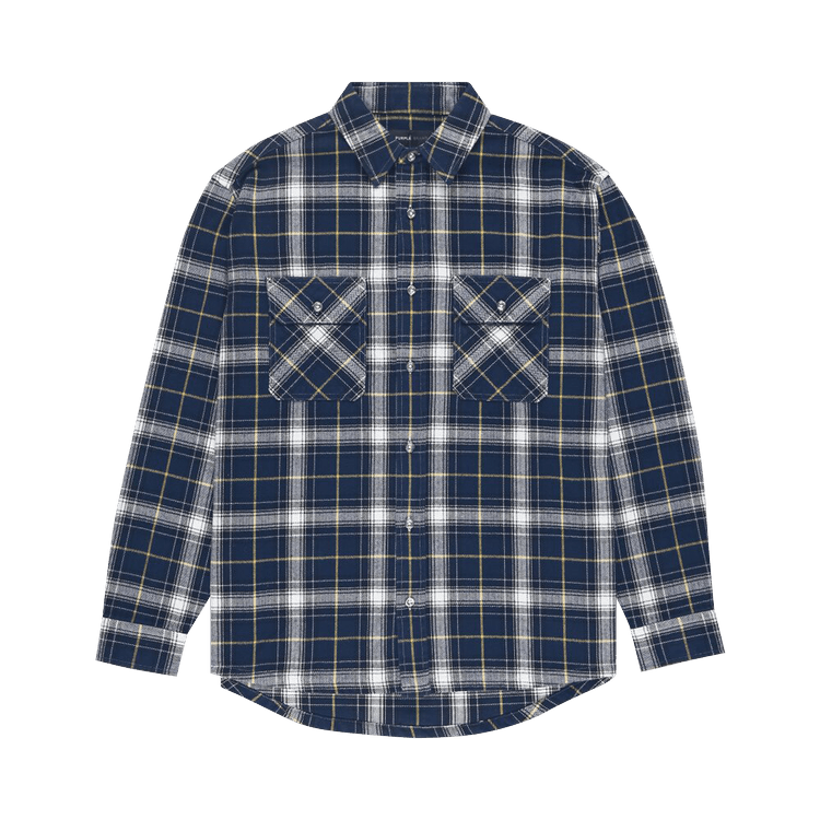PURPLE BRAND Plaid Flannel Shirt "Black"