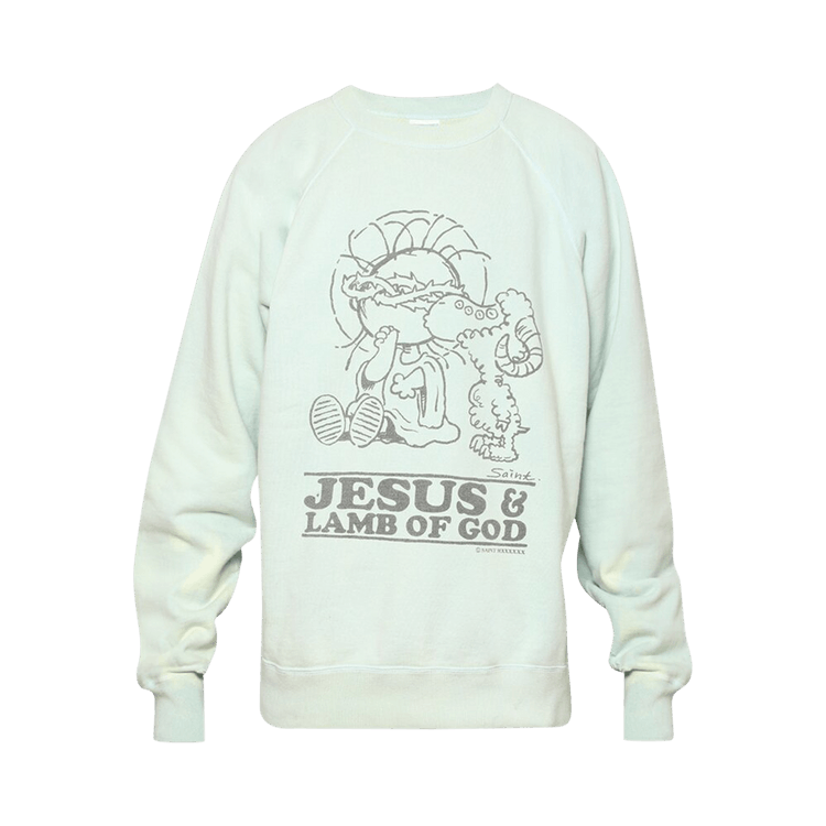 SAINT Mxxxxxx Jesus Crewneck Sweatshirt "Blue"