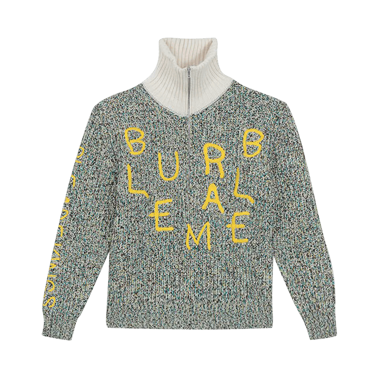 BLUEMARBLE Half Zipped Wool Jumper "Beige/Green"