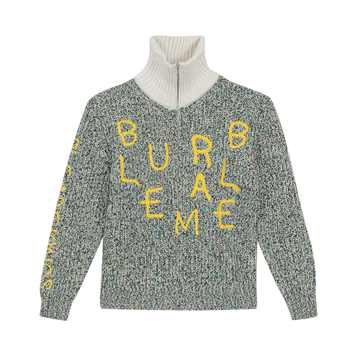 BLUEMARBLE Half Zipped Wool Jumper "Beige/Green"