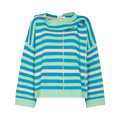 Charles Jeffrey Loverboy Envelope Neck Long-Sleeve Top "Blue/Ecru Stripe"