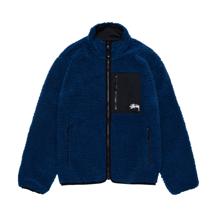 Stussy Sherpa Reversible Jacket "Weathered Blue"