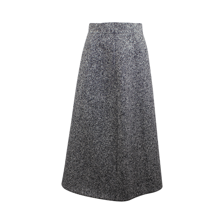 Saint Laurent Wool Tweed Pencil Skirt "Grey"