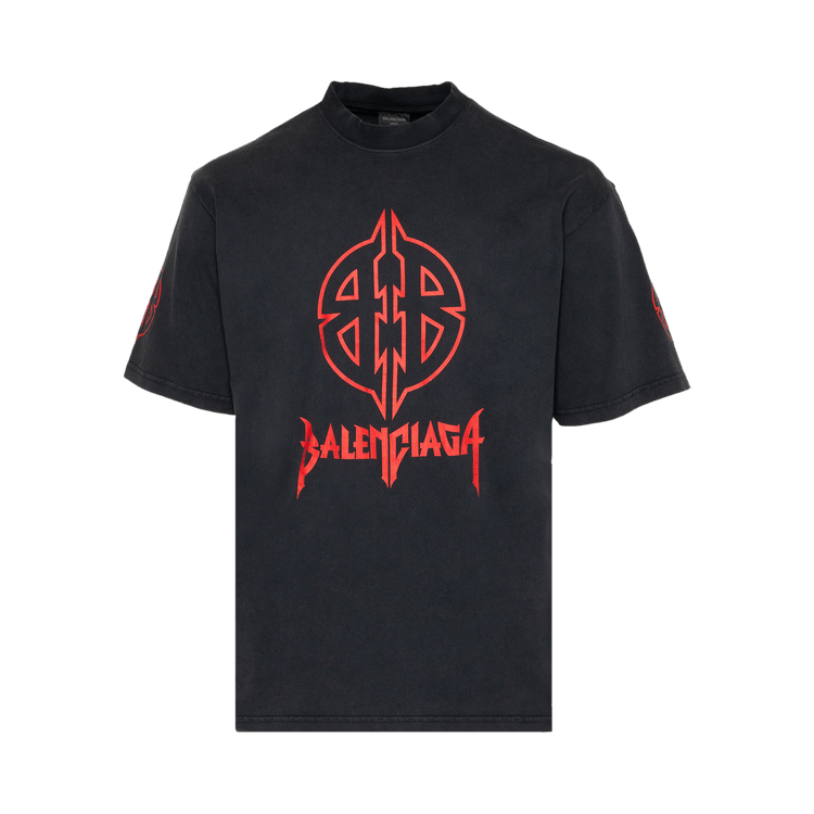 Balenciaga Medium Fit T-Shirt "Faded Black/Red"