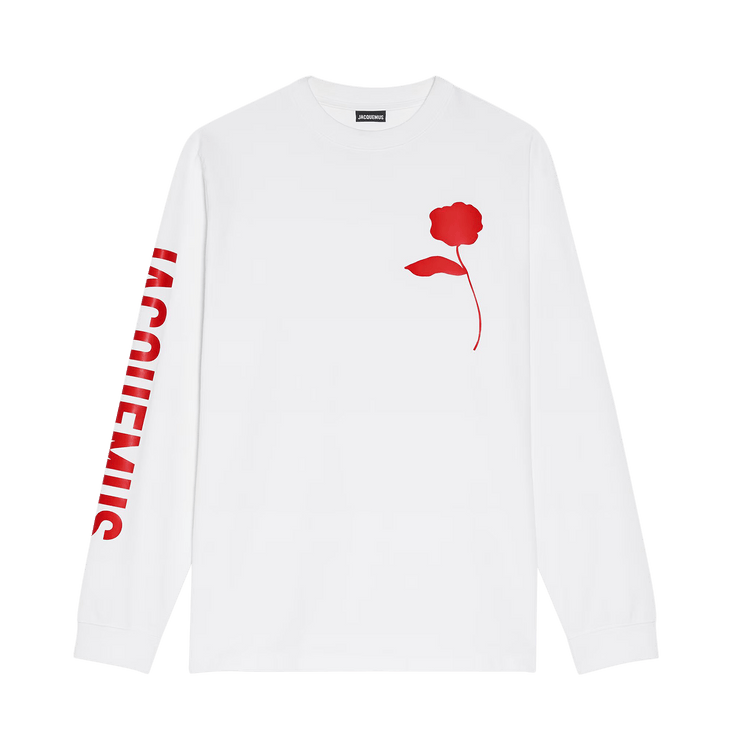 Jacquemus Rose Stencil Long-Sleeve T-Shirt "White/Red"
