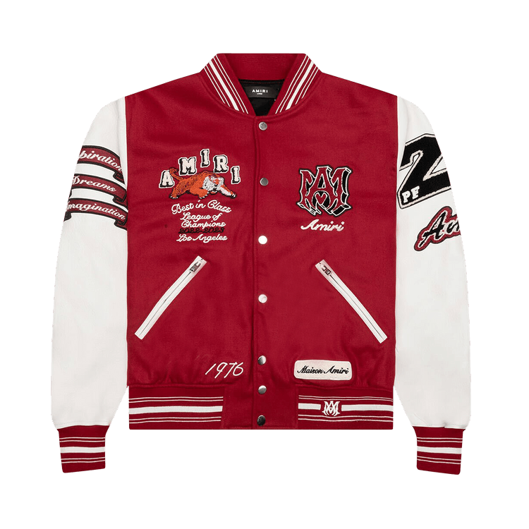 Amiri Vintage Patch Varsity Bomber Jacket "Red"