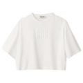 Miu Miu Cropped Jersey T-Shirt "White"