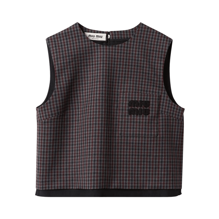 Miu Miu Gingham Check Top "Garnet"