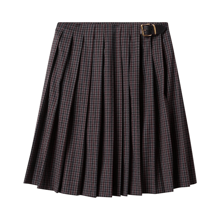 Miu Miu Gingham Check Skirt "Garnet"