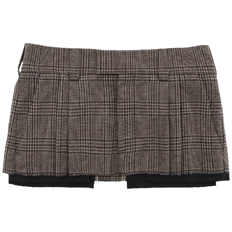 Miu Miu Prince of Wales Check Mini Skirt "Corteccia"