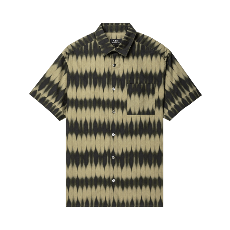 A.P.C. Ross Short-Sleeve Tie Dye Shirt "Khaki"
