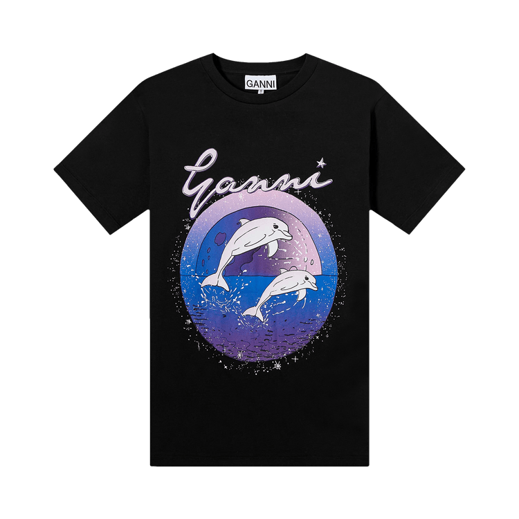 GANNI Light Jersey Relaxed T-Shirt "Black"