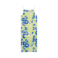 GANNI Printed Mesh Slip Dress "Strong Blue"