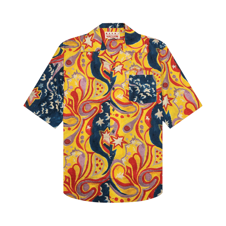 Marni x No Vacancy Inn Poplin Bowling Shirt "Royal"