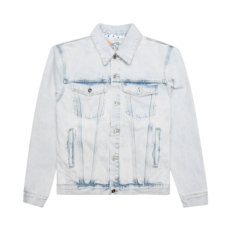 Off-White Graffiti Embroidered Denim Skate Jacket "Extreme Blue"