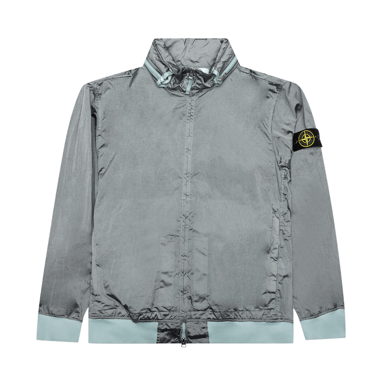 Stone Island Waffen Patch Foldable Hooded Zip Up Jacket "Sky Blue"