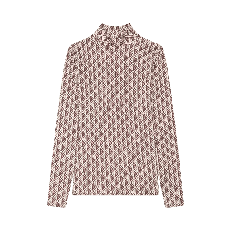 Marine Serre Regenerated Moonogram Mesh Flock Long Top "Beige"