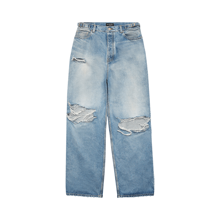Balenciaga Destroyed Baggy Jeans "Eco Blue"