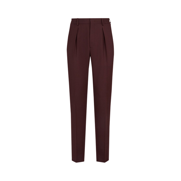 Fendi Plain Logo Slacks Pants "Burgundy"