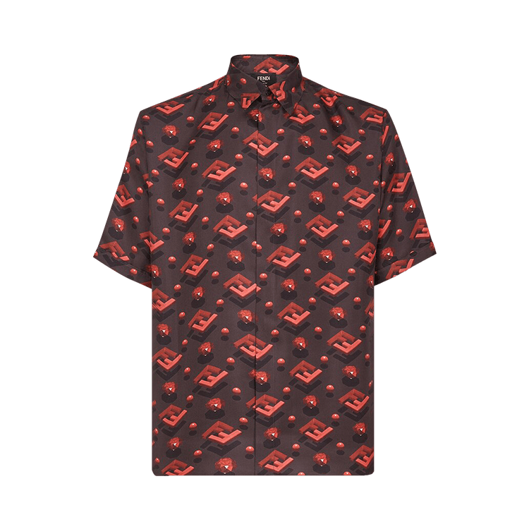 Fendi FF Diamond Silk Shirt "Rubino"