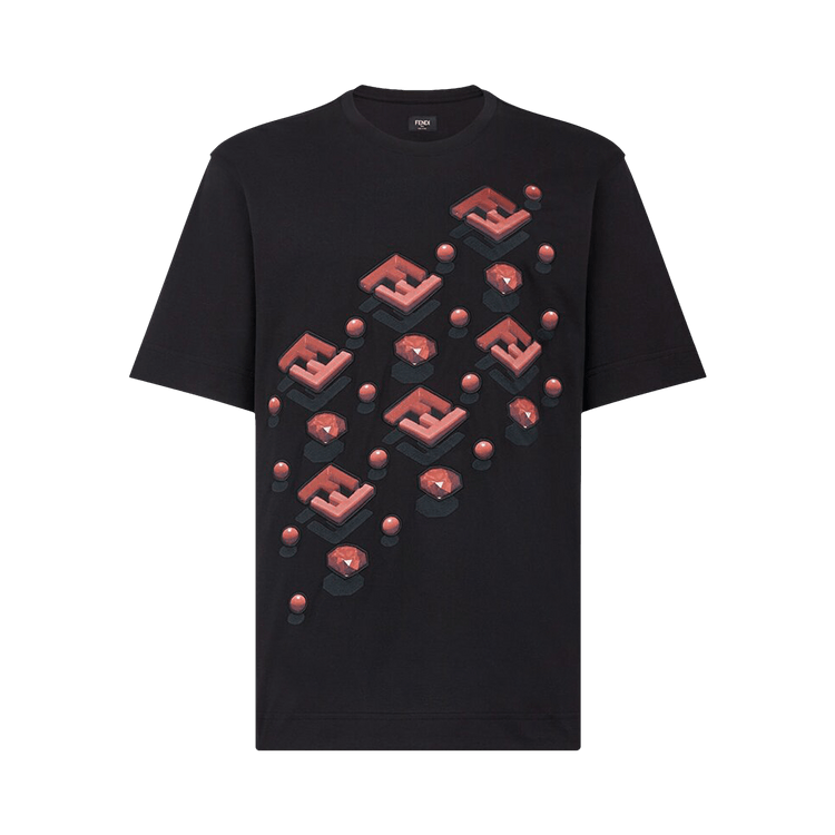 Fendi T-Shirt "Nero/Rubino"