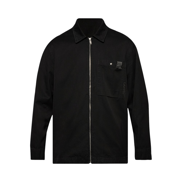 Lanvin Denim Overshirt With Zip "Black"