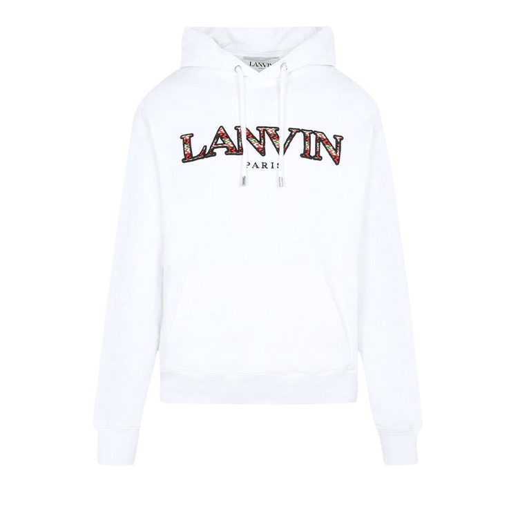 Lanvin Fleece Eusebio Hoodie "Optic White/Green"