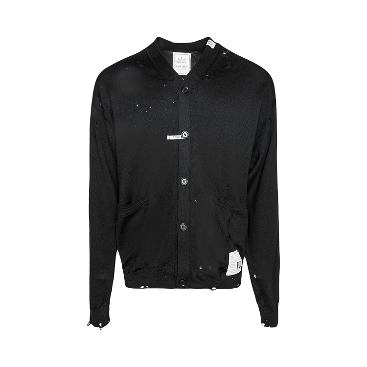 Maison Mihara Yasuhiro Distressed Knit Cardigan "Black"