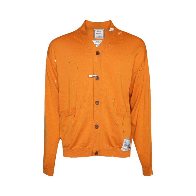 Maison Mihara Yasuhiro Distressed Knit Cardigan "Orange"