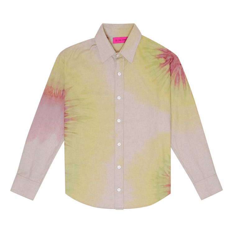 The Elder Statesman Magic Rings Cash Long-Sleeve Shirt "Almond/Multicolor"