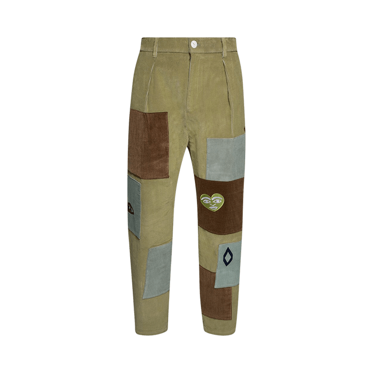 The Elder Statesman Patch Cord Pleat Pant "Spirulina/Wheatgrass/Cacao"
