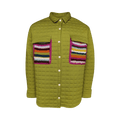The Elder Statesman Quilted Shacket "Snap Pea"