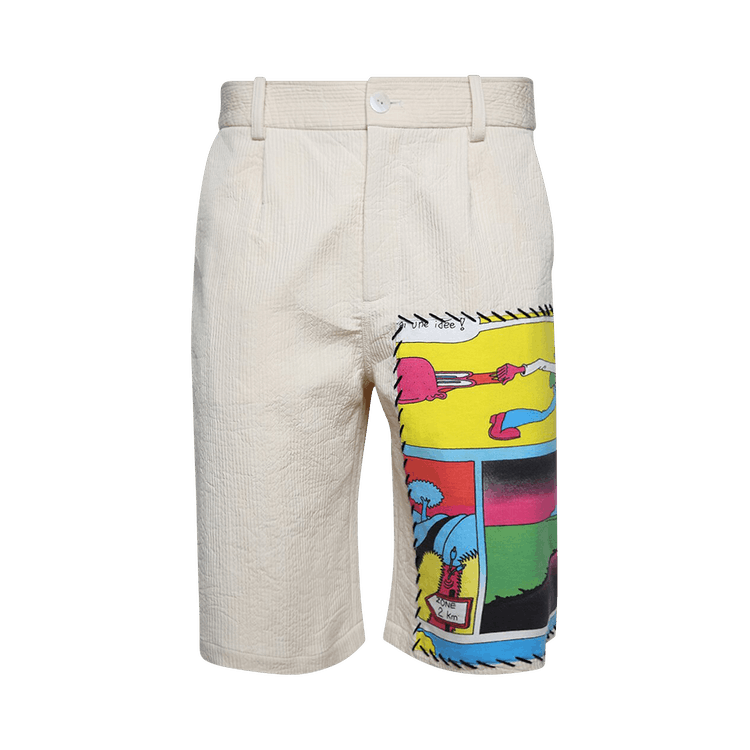 The Elder Statesman Ripple Pleat Virot Short "Ivory"