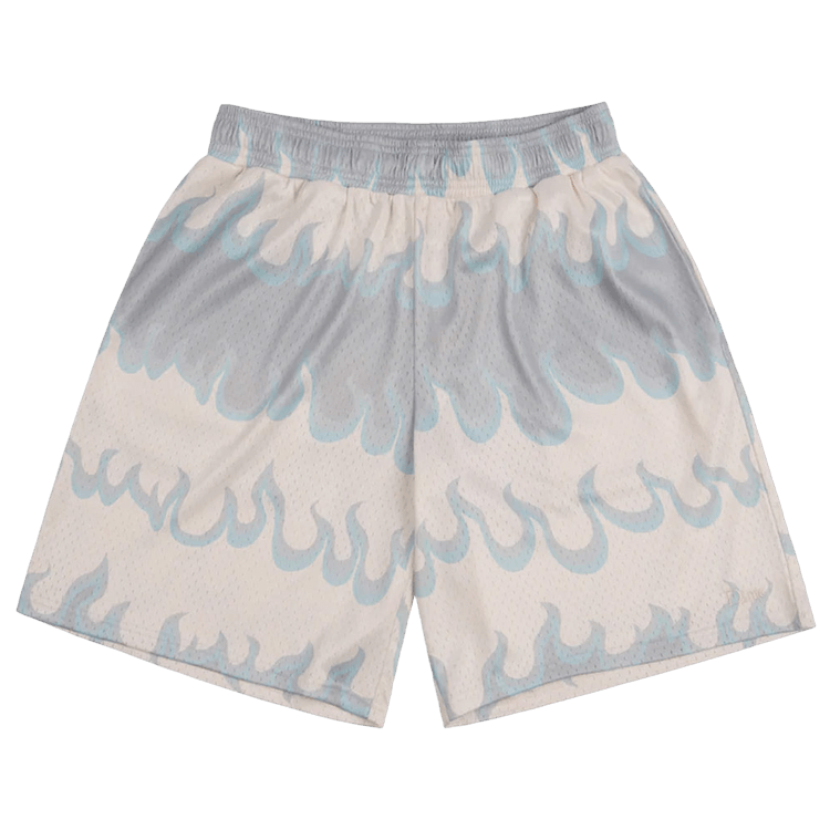Dime Space Flame Mesh Shorts "White"
