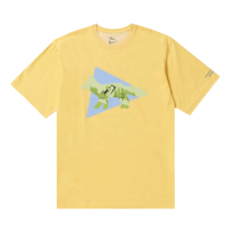 And Wander x Maison Kitsune Triangle T-Shirt "Yellow"