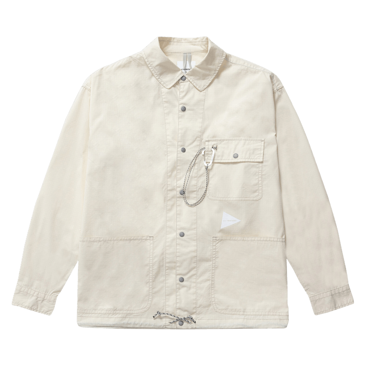 And Wander Dry Rip Shirt Jacket "White"