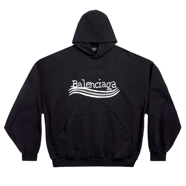 Balenciaga Large Fit Hoodie "Black/Silver/White"