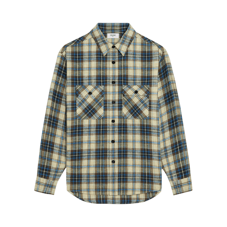 CELINE Checked Loose Shirt "Natural/Beige"