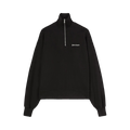 Palm Angels Logo Embroidered Half Zip Sweatshirt "Black/White"